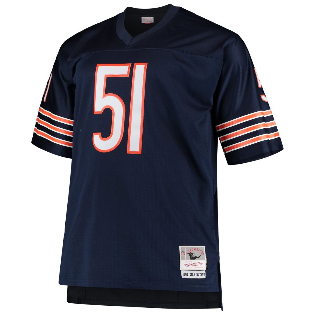 Chicago Bears Dick Butkus Mitchell & Ness Navy Big & Tall 1966 Retired Player Replica Jersey