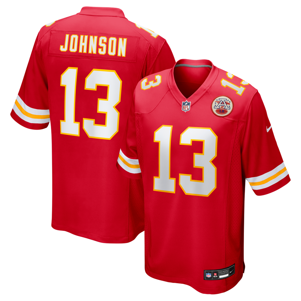 Kansas City Chiefs Nazeeh Johnson Nike Red Game Player Jersey