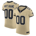 New Orleans Saints Nike Gold Alternate Vapor F.U.S.E. Elite Custom Jersey