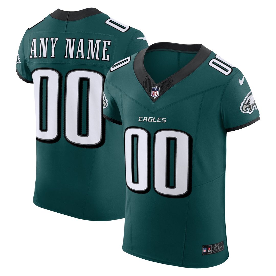 Philadelphia Eagles Nike Black Alternate Vapor F.U.S.E. Elite Custom Jersey