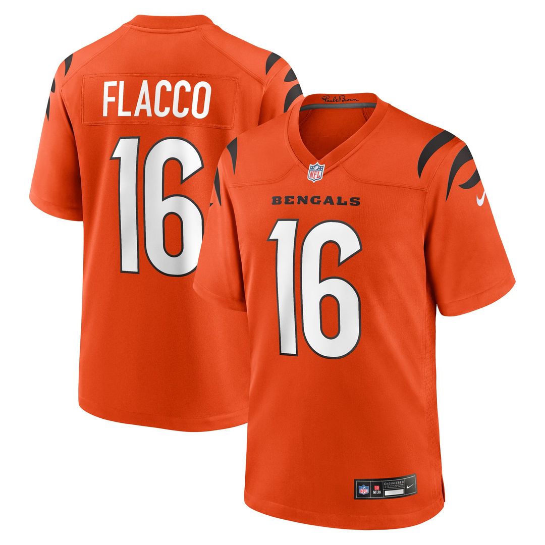 Cincinnati Bengals Joe Flacco Nike Orange Alternate Game Jersey