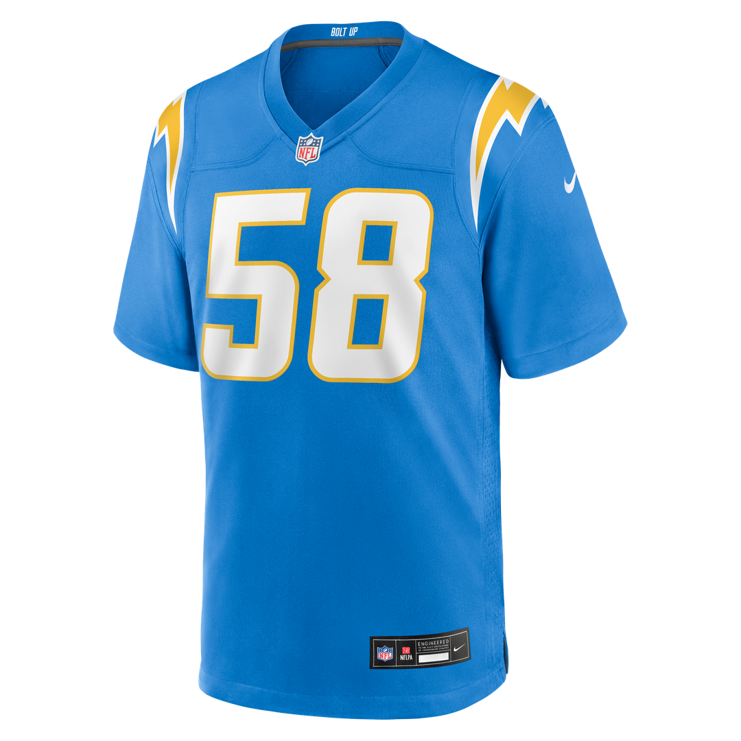 Los Angeles Chargers Marlowe Wax Nike Powder Blue Team Game Jersey