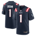 New England Patriots A.J. Brown Nike Navy Team Game Jersey