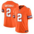 Denver Broncos Pat Surtain II Nike Orange Alternate Mile High Collection 1977 Throwback Vapor F.U.S.E. Stitched Limited Jersey