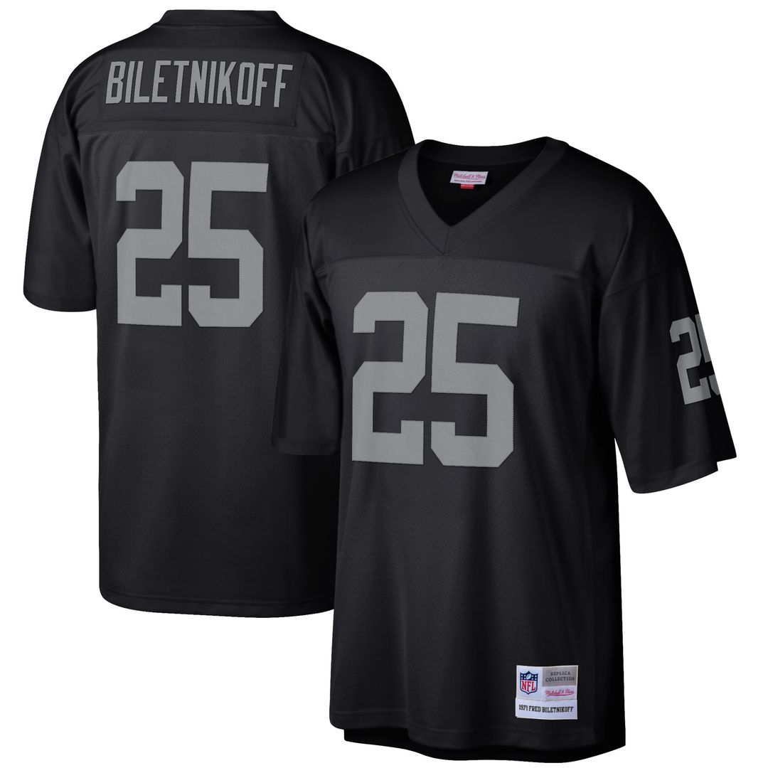 Las Vegas Raiders Fred Biletnikoff Mitchell & Ness Black Retired Player Legacy Replica Jersey
