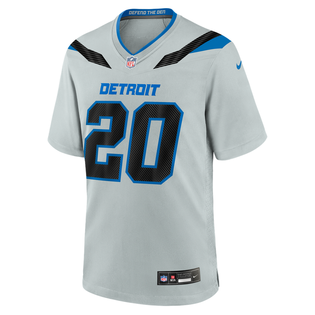 Detroit Lions Barry Sanders Nike Silver 2026 Rivalries Collection Game Jersey