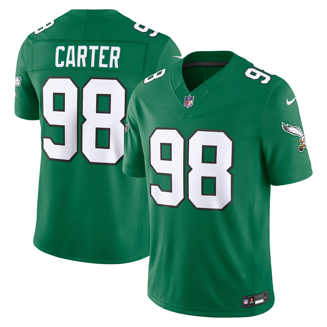 Philadelphia Eagles Jalen Carter Nike Kelly Green Alternate Vapor F.U.S.E. Stitched Limited Jersey