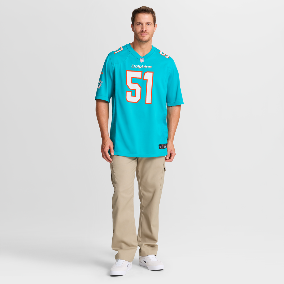 Miami Dolphins David Long Jr. Nike Aqua Game Jersey
