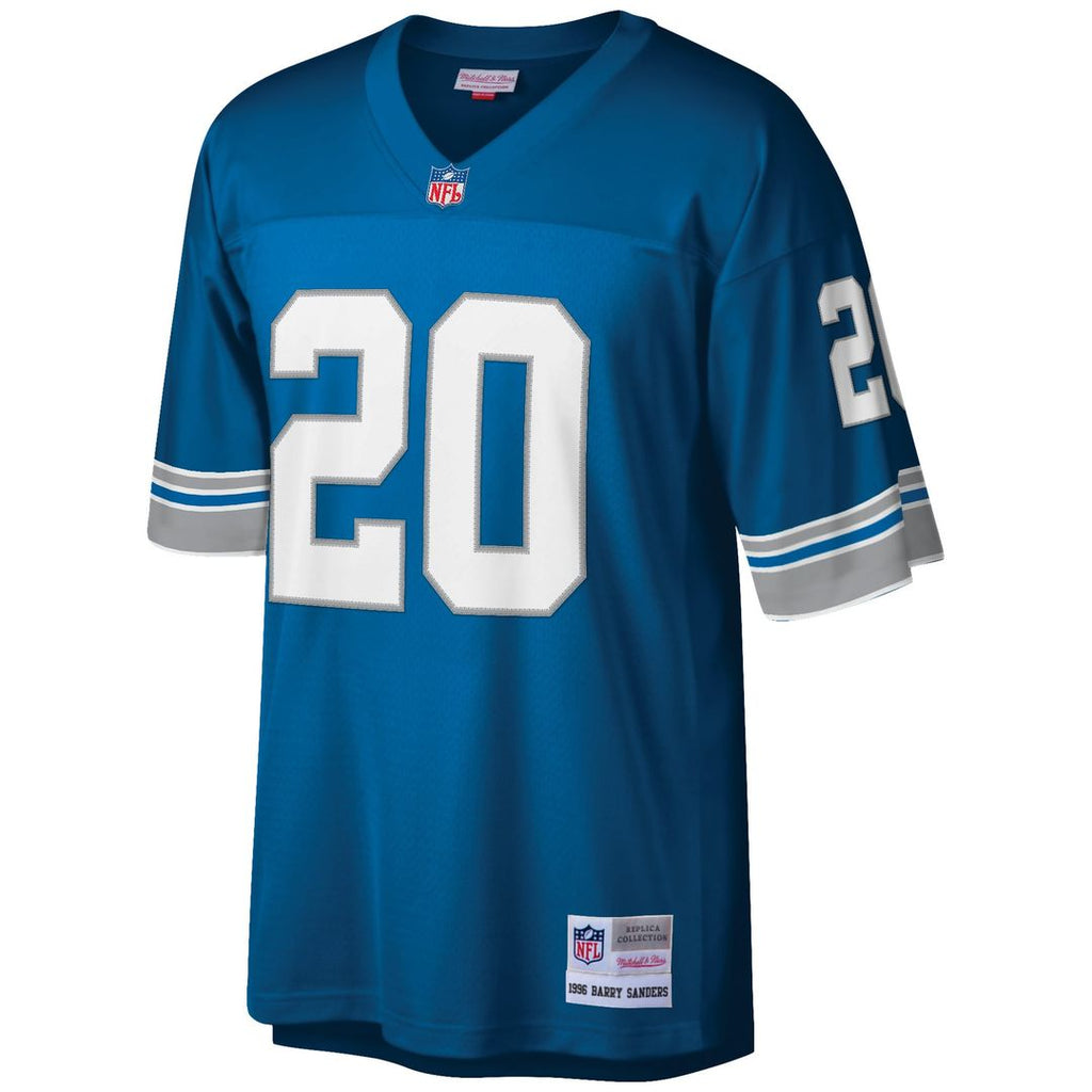Detroit Lions Barry Sanders Mitchell & Ness Blue Big & Tall 1996 Retired Player Replica Jersey