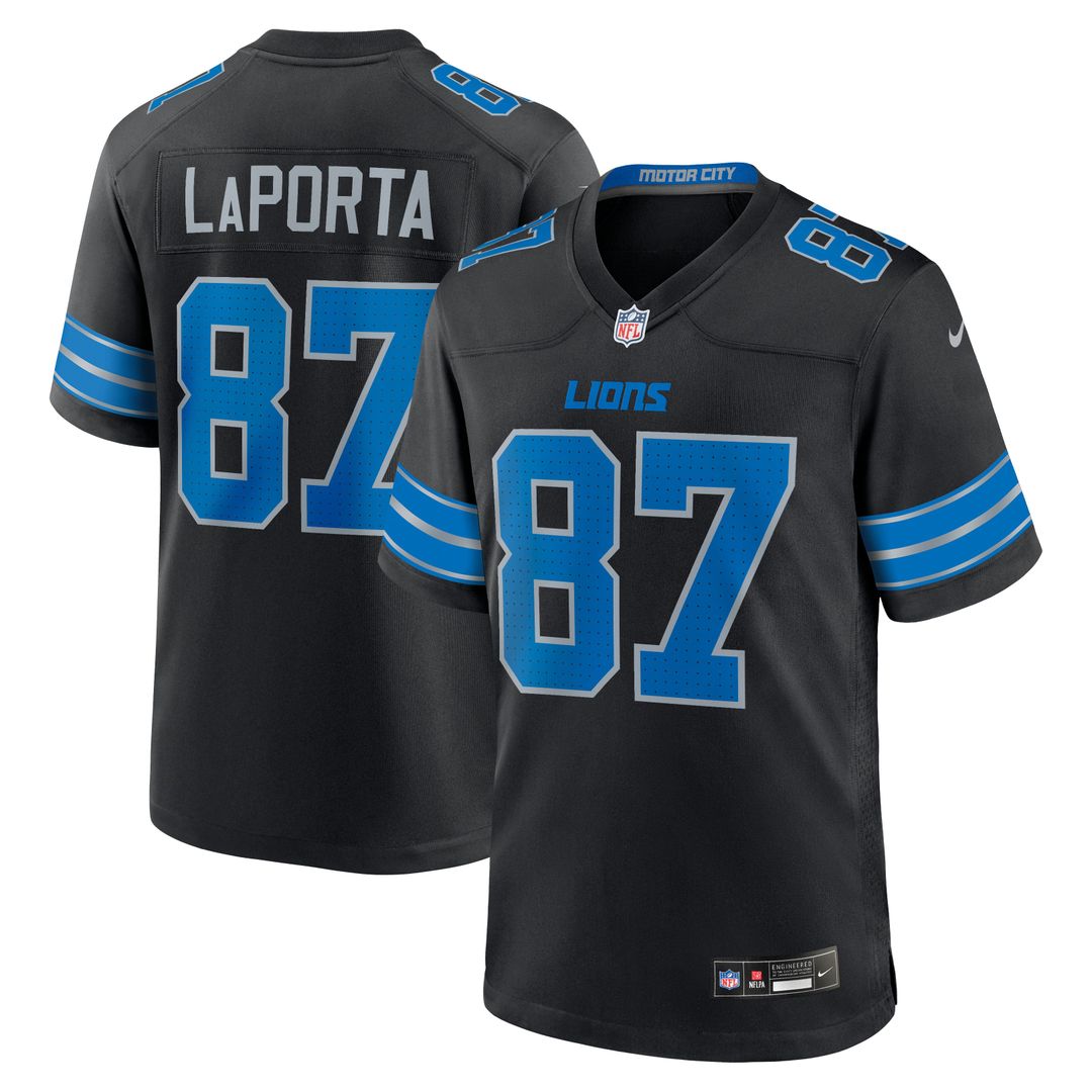 Detroit Lions Sam LaPorta Nike White White Game Jersey