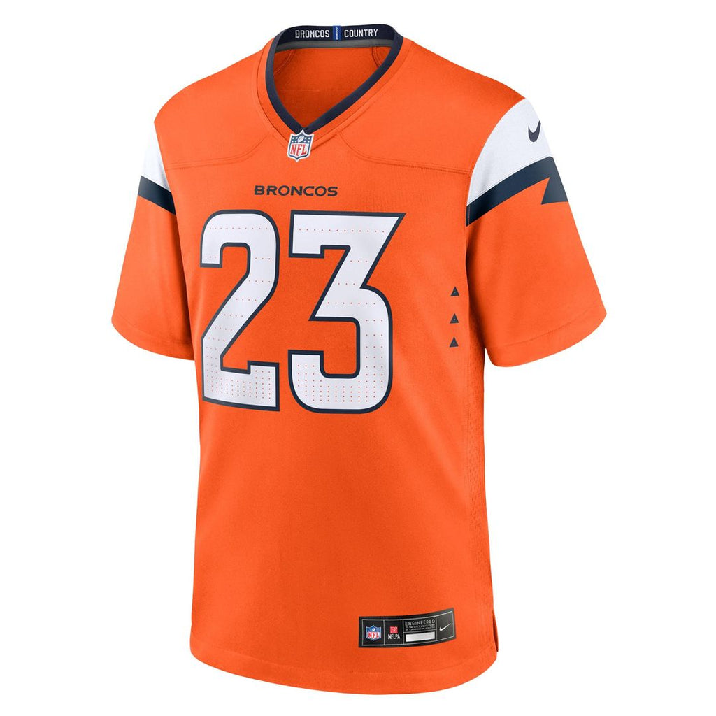 Denver Broncos Jahdae Barron Nike Orange Team Game Jersey