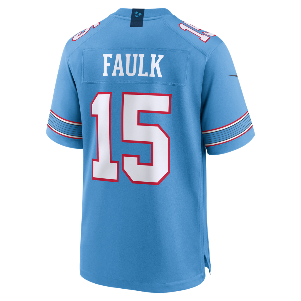 Tennessee Titans Keldric Faulk Nike Light Blue Team Game Jersey