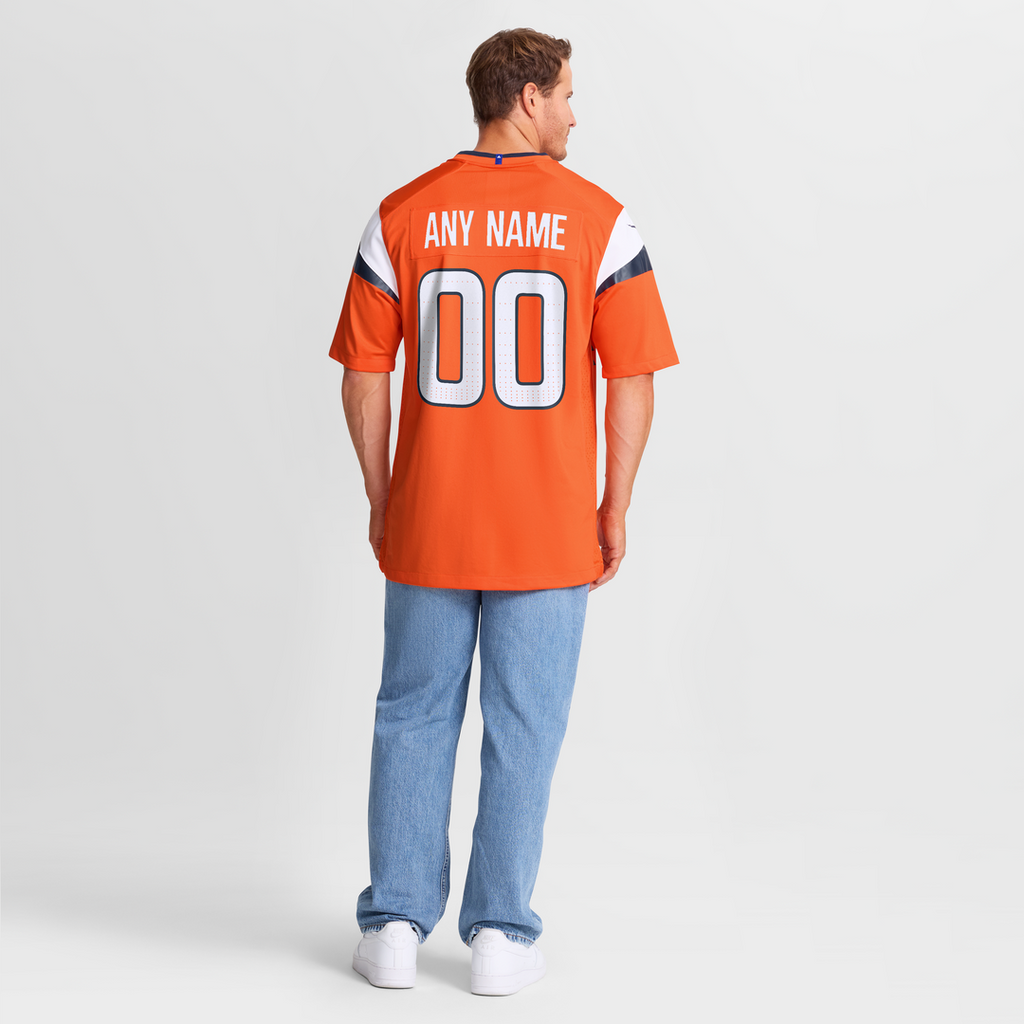 Denver Broncos Nike Orange Team Custom Game Jersey