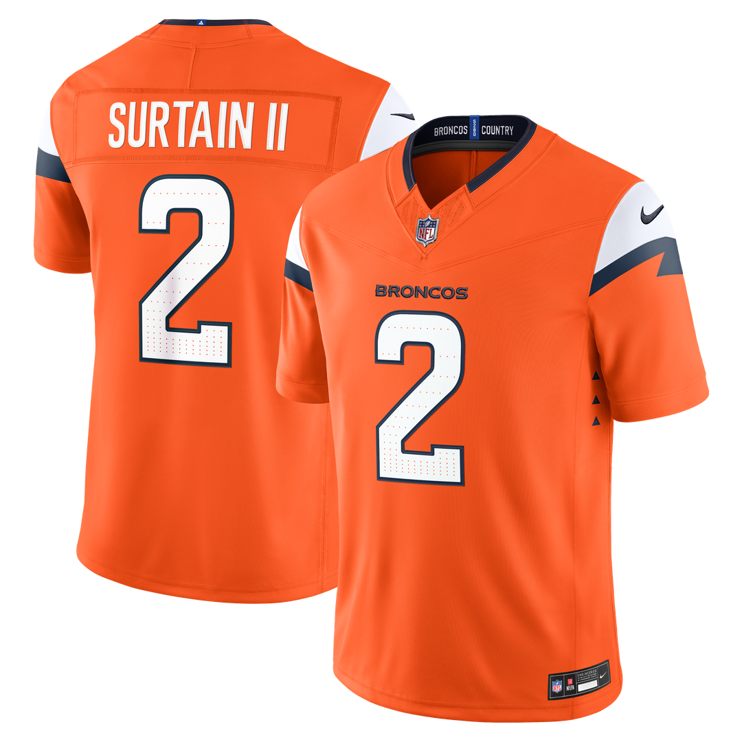Denver Broncos Pat Surtain II Nike White Vapor F.U.S.E. Stitched Limited Jersey